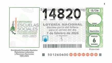 Décimo 14820 del sorteo 12-07/02/2026 Sábado