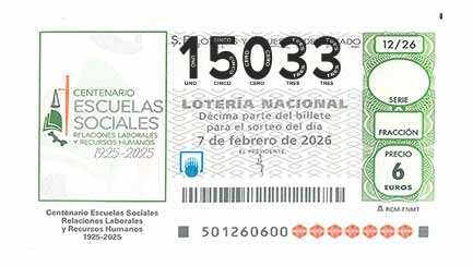 Décimo 15033 del sorteo 12-07/02/2026 Sábado