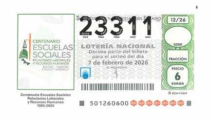 Décimo 23311 del sorteo 12-07/02/2026 Sábado