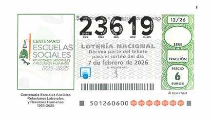 Décimo 23619 del sorteo 12-07/02/2026 Sábado