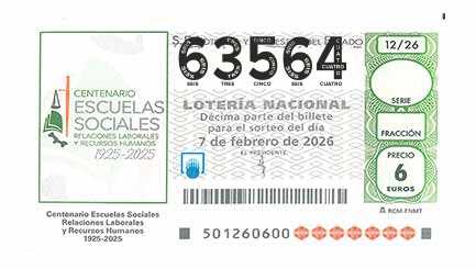 Décimo 63564 del sorteo 12-07/02/2026 Sábado