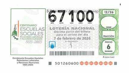 Décimo 67100 del sorteo 12-07/02/2026 Sábado