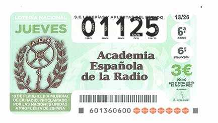 Décimo 01125 del sorteo 13-12/02/2026 Jueves