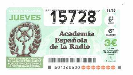 Décimo 15728 del sorteo 13-12/02/2026 Jueves