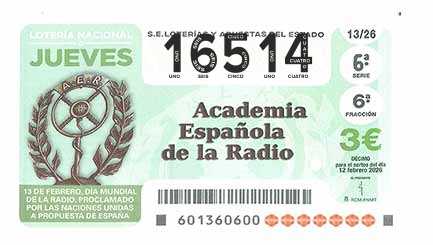 Décimo 16514 del sorteo 13-12/02/2026 Jueves