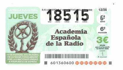 Décimo 18515 del sorteo 13-12/02/2026 Jueves