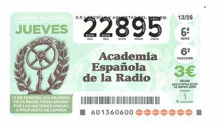 Décimo 22895 del sorteo 13-12/02/2026 Jueves