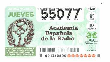 Décimo 55077 del sorteo 13-12/02/2026 Jueves