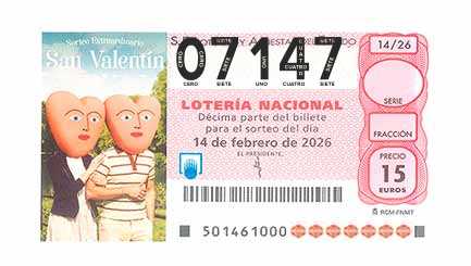 Décimo 07147 del sorteo 14-14/02/2026 Sábado