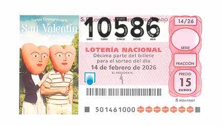 Décimo 10586 del sorteo 14-14/02/2026 Sábado