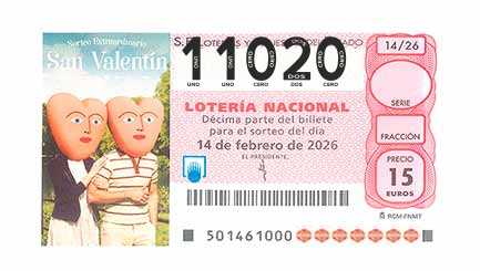 Décimo 11020 del sorteo 14-14/02/2026 Sábado