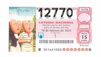 Décimo 12770 del sorteo 14-14/02/2026 Sábado