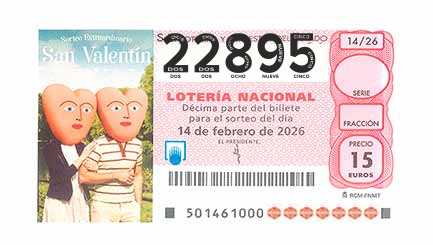 Décimo 22895 del sorteo 14-14/02/2026 Sábado