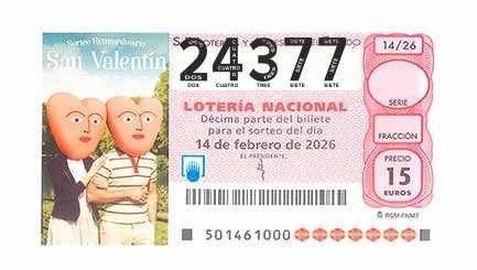 Décimo 24377 del sorteo 14-14/02/2026 Sábado