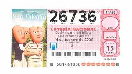 Décimo 26736 del sorteo 14-14/02/2026 Sábado