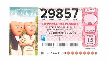 Décimo 29857 del sorteo 14-14/02/2026 Sábado