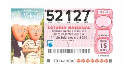 Décimo 52127 del sorteo 14-14/02/2026 Sábado