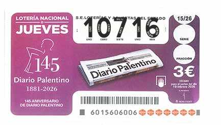 Décimo 10716 del sorteo 15-19/02/2026 Jueves