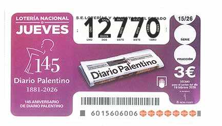 Décimo 12770 del sorteo 15-19/02/2026 Jueves