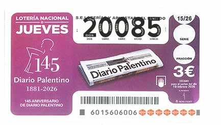 Décimo 20085 del sorteo 15-19/02/2026 Jueves