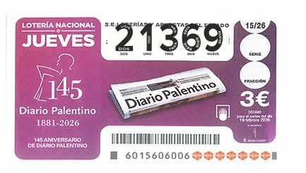 Décimo 21369 del sorteo 15-19/02/2026 Jueves