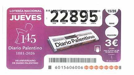 Décimo 22895 del sorteo 15-19/02/2026 Jueves