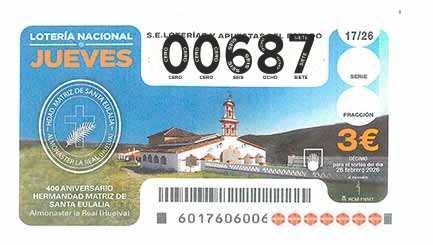 Décimo 00687 del sorteo 17-26/02/2026 Jueves