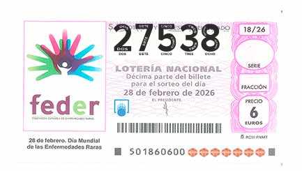 Décimo 27538 del sorteo 18-28/02/2026 Sábado