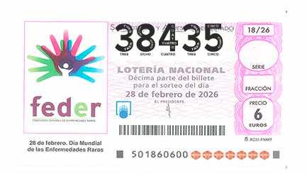 Décimo 38435 del sorteo 18-28/02/2026 Sábado