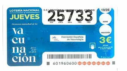 Décimo 25733 del sorteo 19-05/03/2026 Jueves