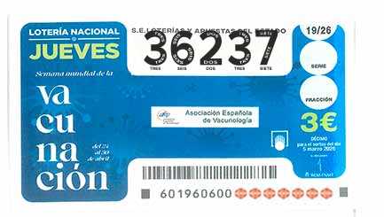 Décimo 36237 del sorteo 19-05/03/2026 Jueves