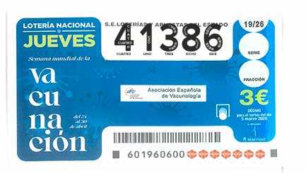 Décimo 41386 del sorteo 19-05/03/2026 Jueves