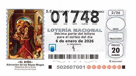 Décimo 01748 del sorteo 2-06/01/2026 El Niño