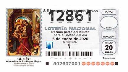 Décimo 12861 del sorteo 2-06/01/2026 El Niño