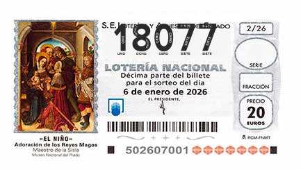 Décimo 18077 del sorteo 2-06/01/2026 El Niño