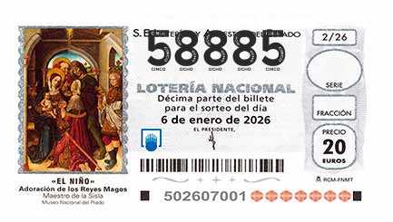 Décimo 58885 del sorteo 2-06/01/2026 El Niño