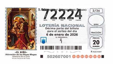 Décimo 72224 del sorteo 2-06/01/2026 El Niño