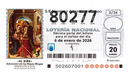 Décimo 80277 del sorteo 2-06/01/2026 El Niño