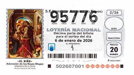 Décimo 95776 del sorteo 2-06/01/2026 El Niño