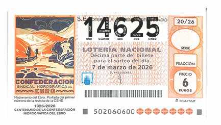 Décimo 14625 del sorteo 20-07/03/2026 Sábado