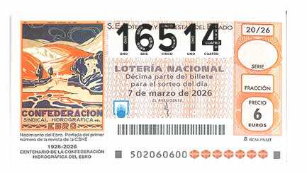 Décimo 16514 del sorteo 20-07/03/2026 Sábado