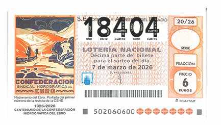 Décimo 18404 del sorteo 20-07/03/2026 Sábado
