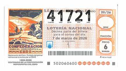 Décimo 41721 del sorteo 20-07/03/2026 Sábado