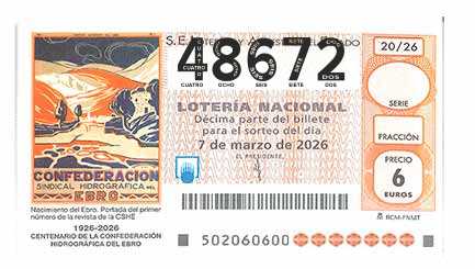 Décimo 48672 del sorteo 20-07/03/2026 Sábado