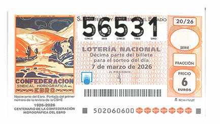 Décimo 56531 del sorteo 20-07/03/2026 Sábado