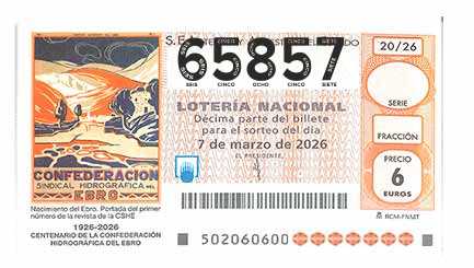 Décimo 65857 del sorteo 20-07/03/2026 Sábado