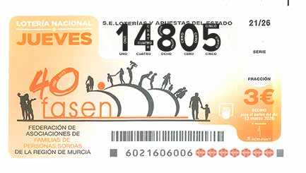 Décimo 14805 del sorteo 21-12/03/2026 Jueves