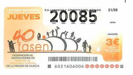 Décimo 20085 del sorteo 21-12/03/2026 Jueves