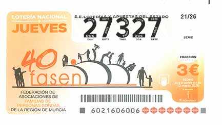 Décimo 27327 del sorteo 21-12/03/2026 Jueves