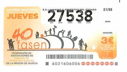 Décimo 27538 del sorteo 21-12/03/2026 Jueves